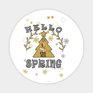 hello spring by chakibium Magnet